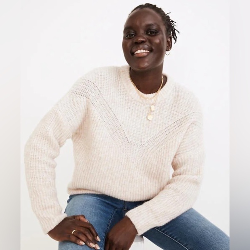 MADEWELL SZ XS Belfiore Ribbed Pullover Sweater